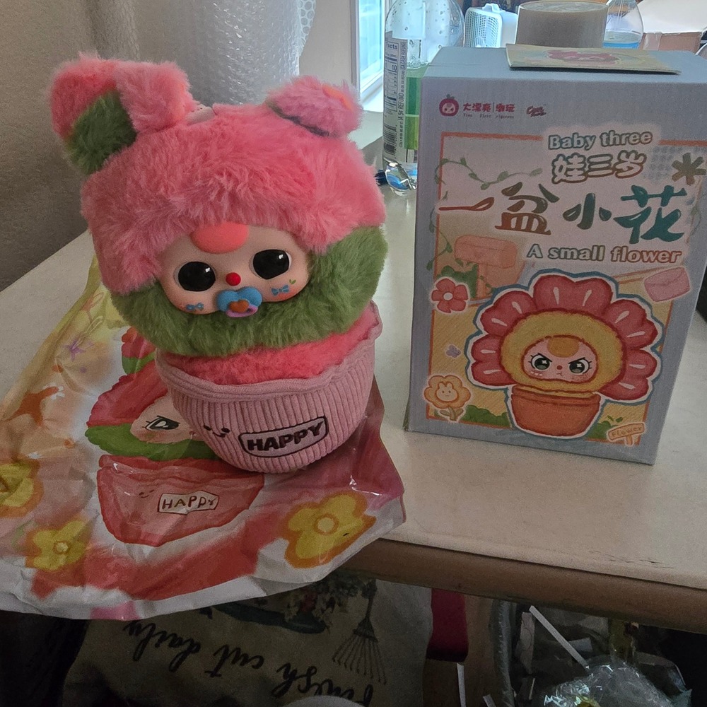 Baby Three A Small Flower Series Succulent Plush Blind Box Figure Pink Green